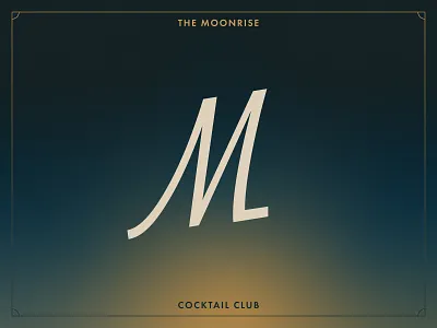 The Moonrise Cocktail Club alcohol beverly drive branding club cocktail drink futura hoodzpah identity logo monogram moon