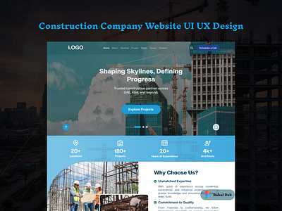 Corporate Construction Website UI Design branding building website design construction company construction website ui design figma ui uiux web design website ui ux design