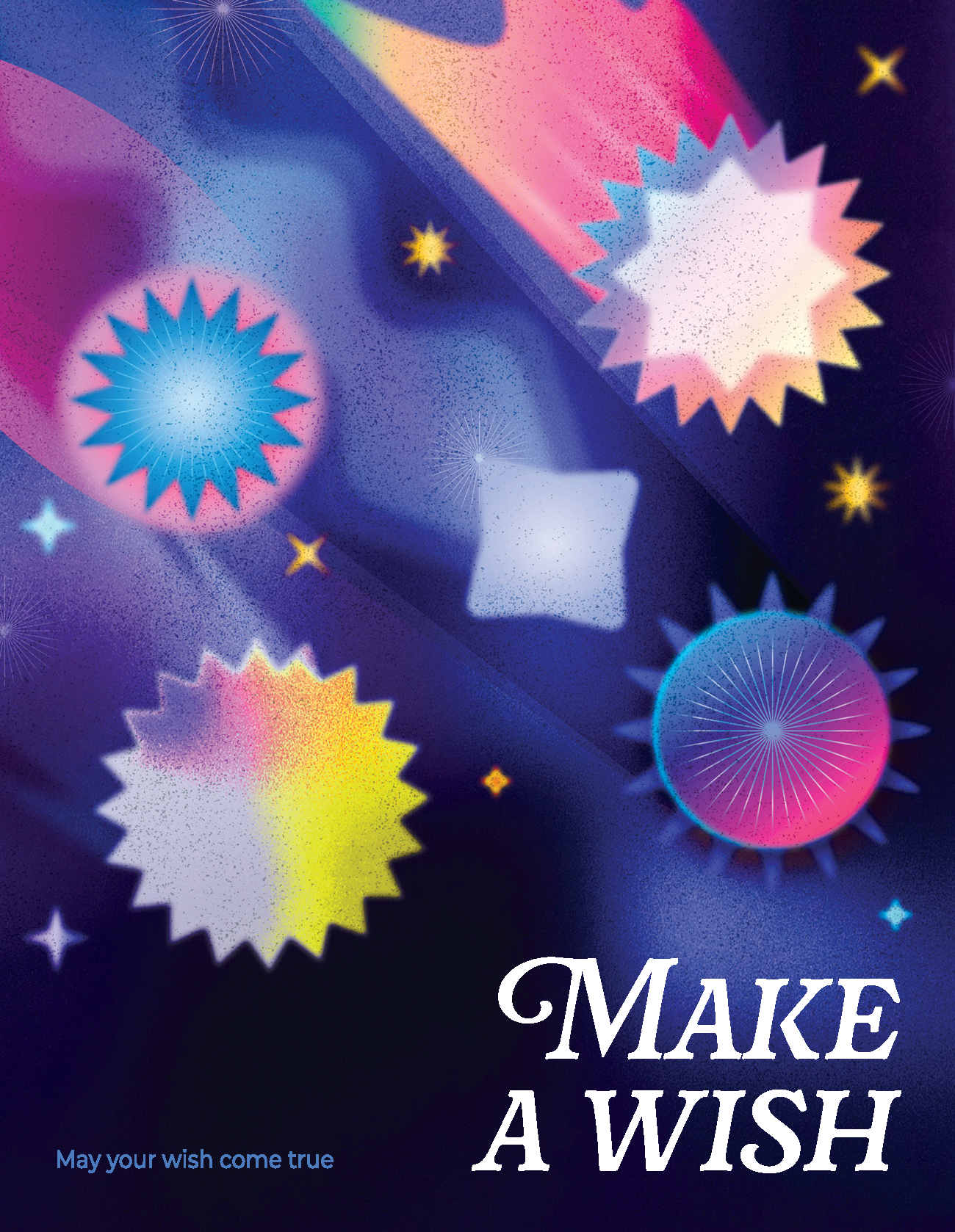 Make a wish! birthday design digital art graphic design illustration illustrator photoshop stars wish
