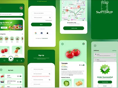 SWIFTDROP-Online Grocery Mobile App grocery online ui ux