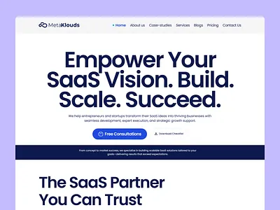 MetaKlouds — Empowering the Next Generation of SaaS Builders dashboard dashboard design designing figma figma uiux landing page ui design uiux uiux design ux design welldux