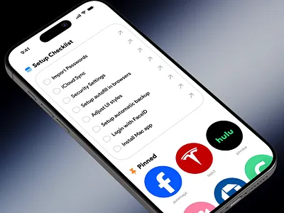 Password App - Setup Checklist branding design habit tracker illustration mobile app mobile design mobile ui password app setup checklist ui ux uxdesign