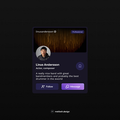 Profile card card design profile ui ux