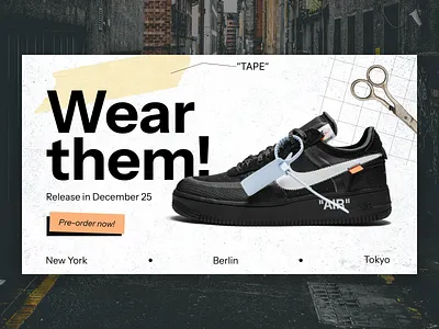 "3% APPROACH" - Virgil Abloh’s Design Principles bricks builder collection figma landing page luxury material nike raw scissors shoes sneakers streetwear tape wordpress