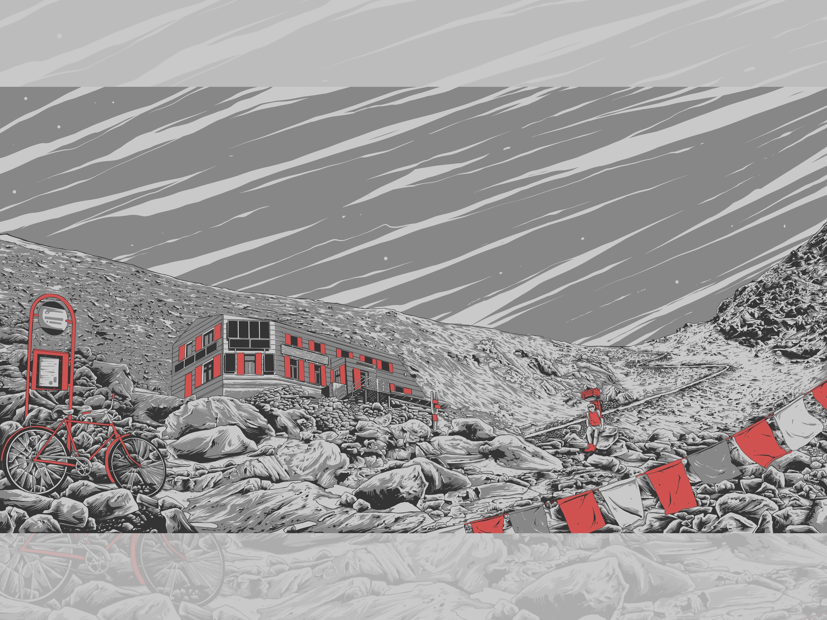 The Rocky design digitalillustration handdrawn illustration ink landscape landscape illustration rock vintage vintage design