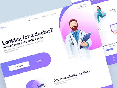 Medical Hospital Website ui ux application design branding doctors healthcare hospital illustration ios medic medical products prototype uiux wireframes