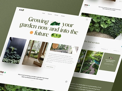 Arko - Garden Services Website architecture branding decor design garden header home landing page nature plant plantation services ui ui design uiux web design