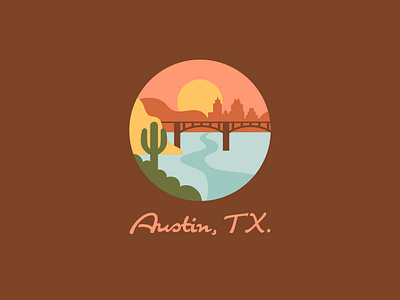 Austin, TX - Illustration austin badge brand identity desert illustration logo logo design outdoor outdoor brand outdoor design texas