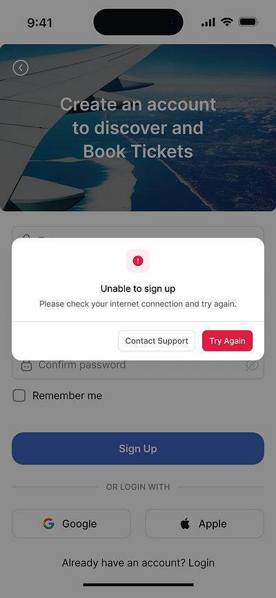 Success and Error modal dailyui 011
