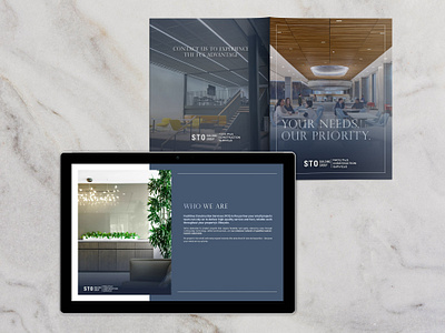 Service Offering Brochure — Facilities Construction Services brochure graphic design layout marketing print typography