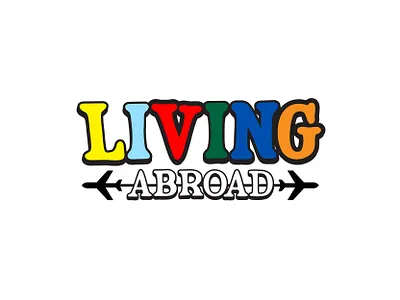 living abroad air plane logo brand identity branding colorful icon iconic logo identity logodesign logotype modern logo travel logo traveling trip logo urban urban logo