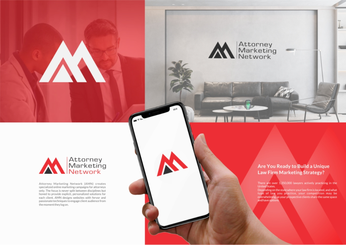VISUAL IDENTITY FOR ATTORNEY MARKETING NETWORK branding graphic design logo logo design vector