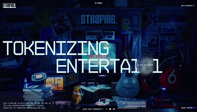 Web3 Music Experience | STR8FIRE Landing Page By CoactionX 3d animation branding motion graphics ui