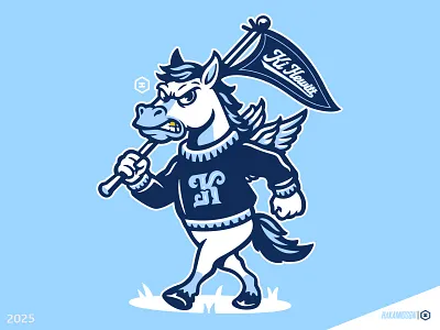 Ki Hewitt (Pegasus mascot for clients) baseball baseballmascot basketball basketballmascot branding cartoonmascot design gaming hvacmascot illustration logo mascot pegasus sport sportsmascot