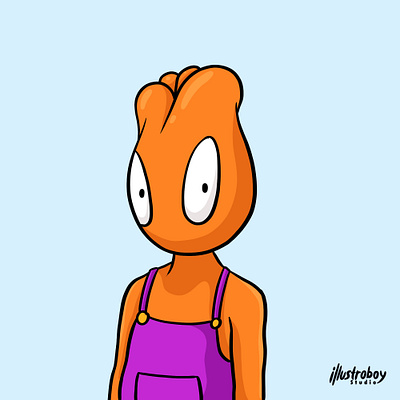 My name is FLOWKI cute flower flowki flowkiworld illustration illustroboy maincharacter mascot orangetulip tulip