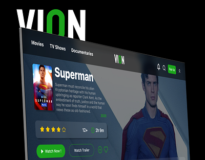 TV App | VION app branding daily ui dailyui film graphic design tv app tvapp ui uiux ux