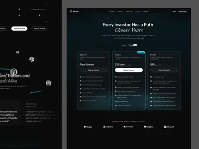 Alturos - Pricing & Page animation clean dashboard design modern motion graphics pricing pricing options pricing page pricing plan pricing section technology ui uidesign uiux ux uxdesign web web design website
