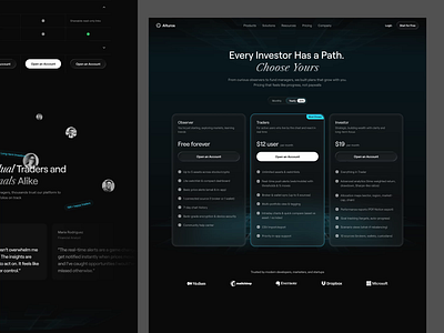 Alturos - Pricing & Page animation clean dashboard design modern motion graphics pricing pricing options pricing page pricing plan pricing section technology ui uidesign uiux ux uxdesign web web design website