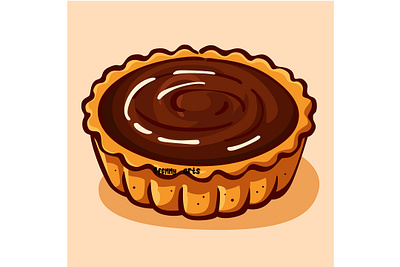 Delicious Chocolate Tart bakery baking cartoon concept cooking cuisine delicious dessert eat eating element food gourmet meal pastry pie recipe snack taste tasty
