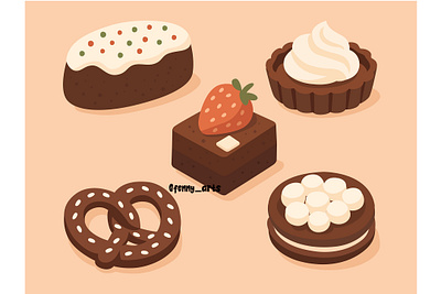 Delicious Cakes and Pastries bakery baking cartoon concept cooking cuisine delicious dessert eat eating element food gorumet meal pastry pie recipe snack taste tasty