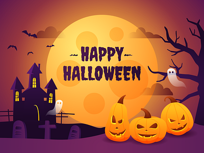 Gradient Halloween Background background flat gradient halloween happy halloween illustration scary spooky
