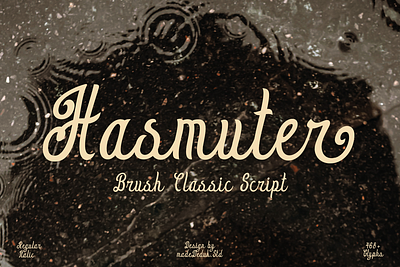 Hasmuter Retro Script 80s font birthday font brand identity font brush script classic script content font fashion font groovy script headline font holiday font invitation font logotype summer font typography vintage script wedding font