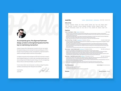 Resume & Cover Letter Template clean cover letter cv design design graphic design minimal modern modern resume resume resume design