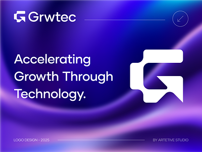 Grwtec - G letter - Growth arrow - Technology logo design brand identity branding creative agency digital growth fintech logo g letter geometric logo graphic design icon logo logo designer logomark minimalist logo modern logo monigram saas startup symbol tech tech startup