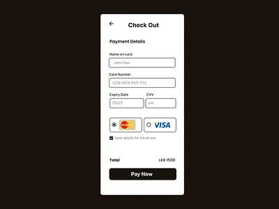 DailyUI Challenge - (Day 002-Credit Card Checkout ) appdesign checkout checkoutflow creditcard creditcardui dailyui dailyui002 design ecommerce fintech igmadesign payment paymentgateway srilankadesigner ui uidesign uxdesign uxuidesign