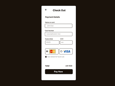 DailyUI Challenge - (Day 002-Credit Card Checkout ) appdesign checkout checkoutflow creditcard creditcardui dailyui dailyui002 design ecommerce fintech igmadesign payment paymentgateway srilankadesigner ui uidesign uxdesign uxuidesign