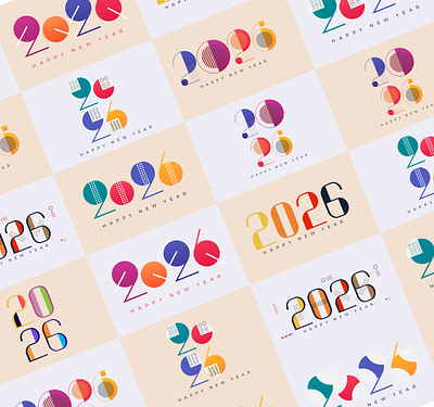 Big set of 2026 number design template. 2026 logo 2026 2026 design 2026 logo design 2026 set branding graphic design happy new year logo logo design new new year new year 2026 set year
