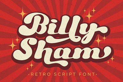 Free Retro Script Font - Billy Sham 80s font