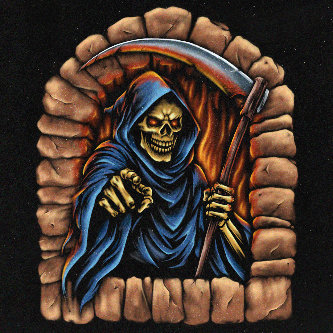 The Reaper 2d art apparel band merch clothing dark art design graphic design grim reaper illustration print art sale t shirt