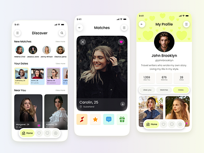 Dating App app clean concept couple date dating dating app design girl ios love matching minimal mobile mobile app partner social app tinder ui ux