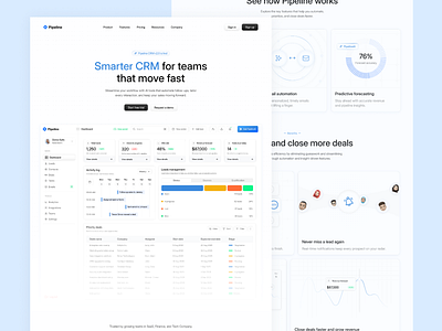 Pipeline - CRM Landing Page design landingpage ui