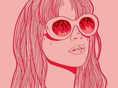 Half-Empty Girl design graphic design illustration vector
