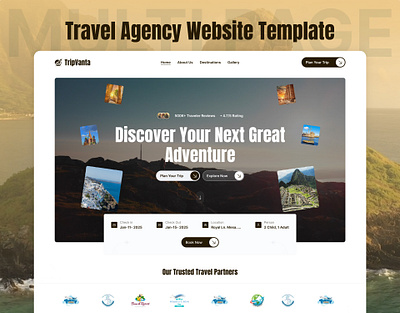 Tripvanta – Travel Agency Website Template design designtocodes figma template product design template design tour tour agency tour agency website tourism tourism website travel travel agency travel agency website travel website ui uiux uiux design