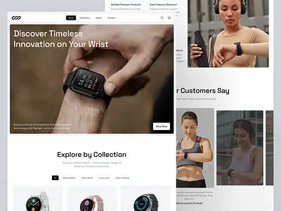 Echron — Minimalist Smartwatch eCommerce Experience design desktop e commerce e commerce website landing page marketplace minimalist modern design online shop products shops smart watch ui uidesign uiux ux uxdesign watch webdesign website