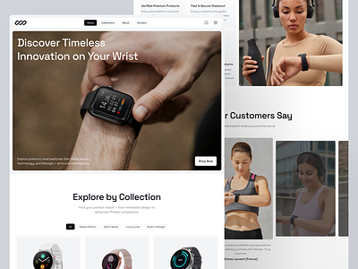 Echron — Minimalist Smartwatch eCommerce Experience design desktop e commerce e commerce website landing page marketplace minimalist modern design online shop products shops smart watch ui uidesign uiux ux uxdesign watch webdesign website