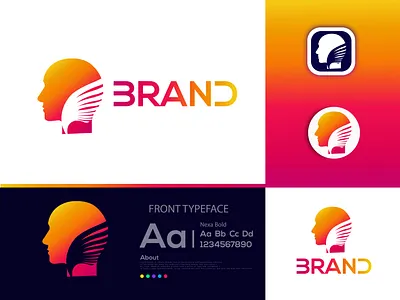 Human Tech Logo 3d abstract logo brand brand identity branding design graphic design human logo illustration letter logo logo logos tech logo ui