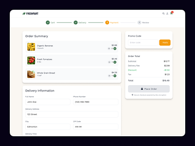 Grocery Delivery Checkout Page checkout checkout page checkout ui checkout user interface delivery grocery grocery delivery ui grocery user interface online grocery ui ui design user interface user interface design web design web ui web ui design web user interface website design website ui design website user interface