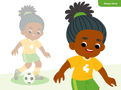 Cute Soccer Player - Vector & Coloring Illustration activity adobe illustrator ball boy cartoon character character design children coloring page design football for kids game illustration logo mascot school soccer sport vector