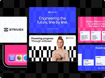 Pitch Deck for a Software Engineering Company brand visual branding deck pitch deck presentation promo software ui