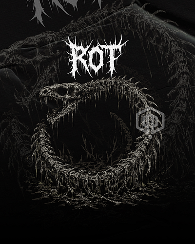 ROT (Order by Client) artwork band blackmetal branding commissionwork darkart graphic design illustration merchandise tshirt tshirtdesign