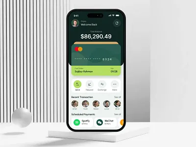 Mobile Banking App Design app design banking app clean finance fintech ios mobile banking app money money transfer app payment send money app transaction ux wallet app