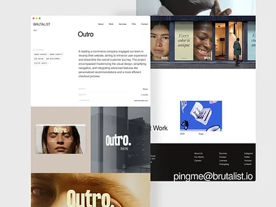 Project Detail Page — Case Study Brutalist Layout agency bold brutalist case study creative design framer portfolio studio template typography ui web design webflow website