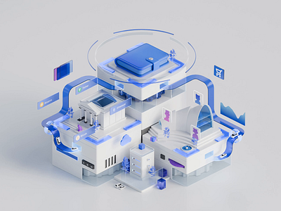 Fluxie - Digital Wallet 3D Animation 3d animate b2b blender blockchain clean decentralization defi digital finance dipa inhouse illustration modern design nft saas startup ui vector web3