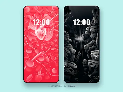 Human body / Mariana Trench Landscape illustration adventure blood brain cells design environment exploration heart illustration landscape illustration lungs marine nature outdoor shipwreck travel underwater wallpaper