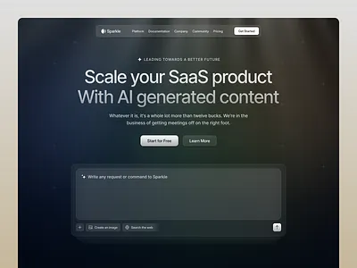 Website Design For Sparkle.ai agency ai b2b b2c dashboard design agency framer landing page marketing najmul nocode popular shot product design saas saas landing page saas website revamp template visual design web design webflow
