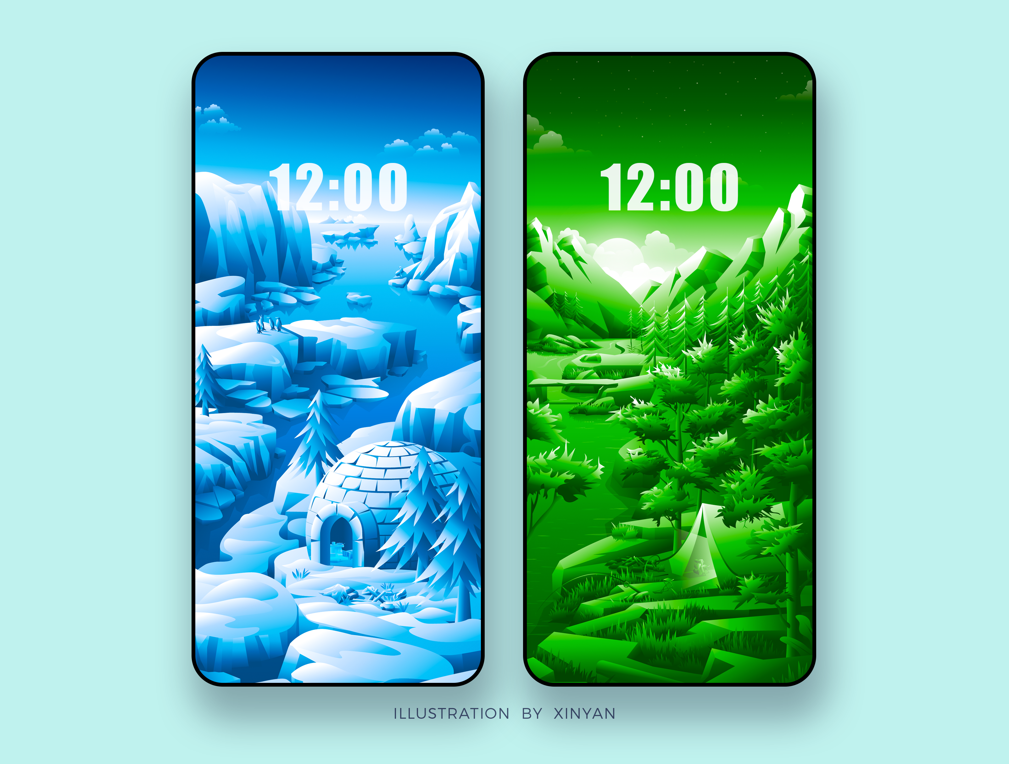 Example of Immersive Vertical 3D Illustration Desig